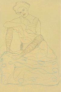 Demi-nu assis avec les jambes écartées - Gustav Klimt